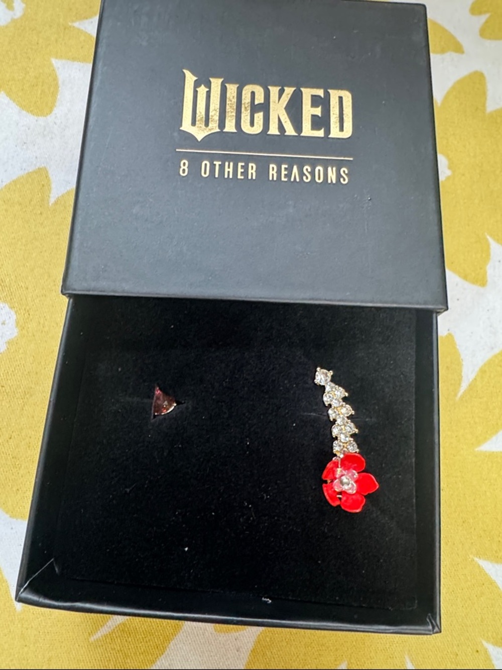8 Other Reasons Red Floral Crystal Drop Earring